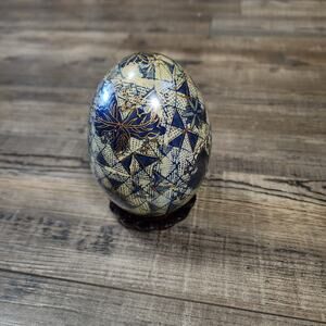 Hand painted decorative egg on a stand BB